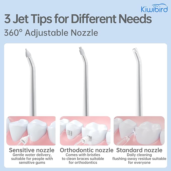KIWIBIRD Mini Water Flosser for Travel, Ultra-Portable Cordless Oral Irrigator