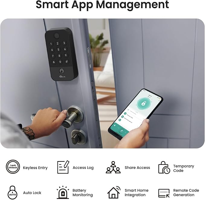 TREATLIFE Smart Door Lock with WiFi Bluetooth Gateway, Keyless Entry Door Lock