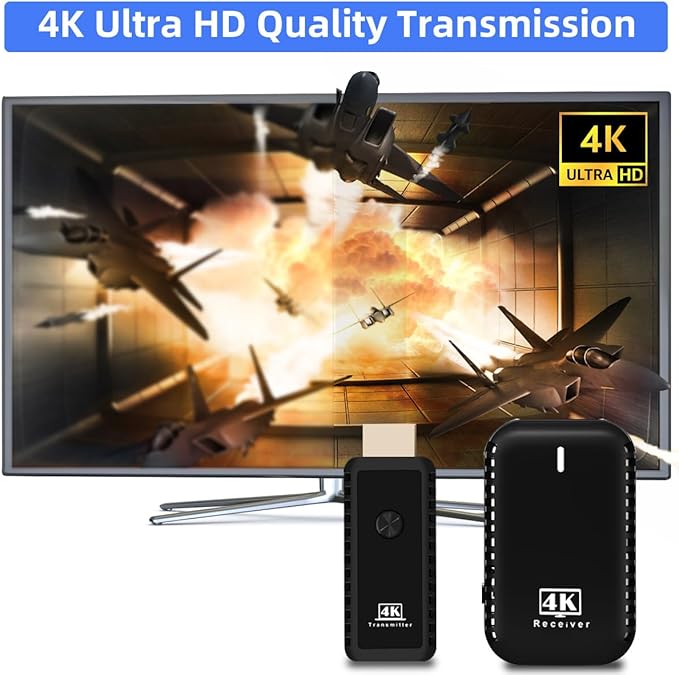 sunmeg Wireless HDMI Transmitter and Receiver 4K Decode 1080P Output Plug &
