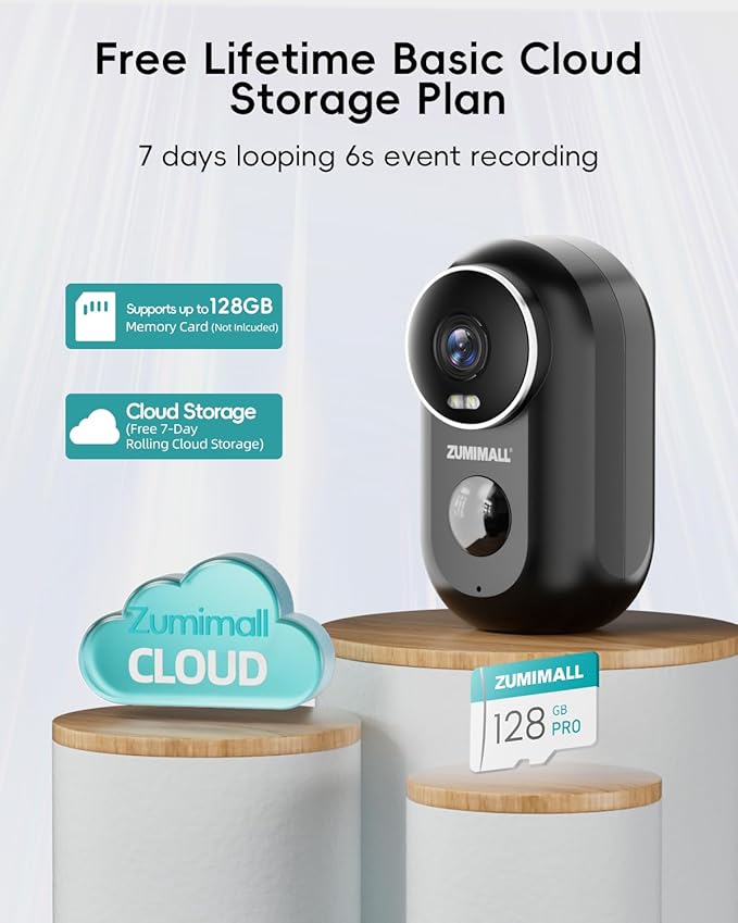 ZUMIMALL Security Cameras Wireless Outdoor, 4 Packs, 2K Cameras