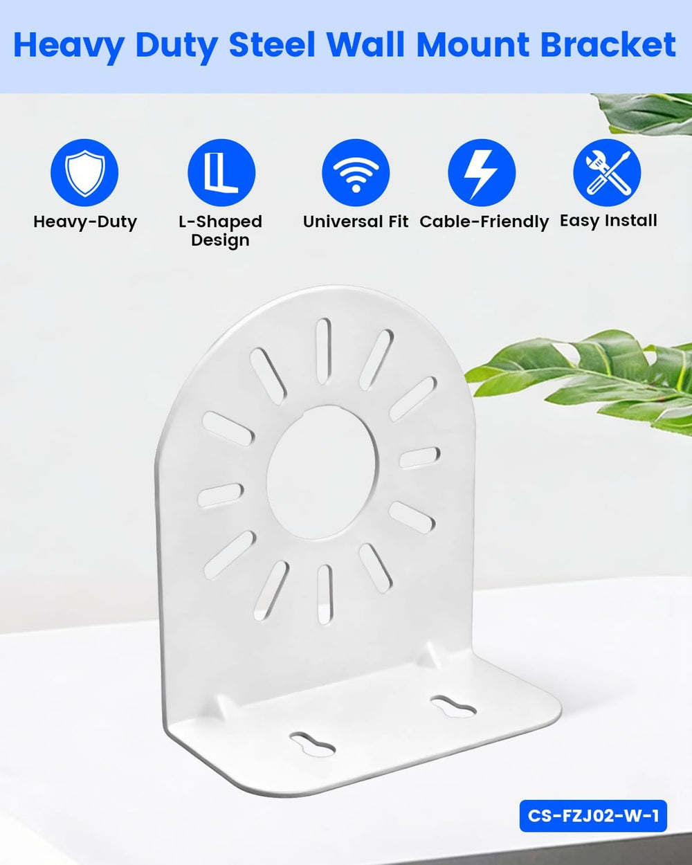Universal L-Shape CCTV Camera Bracket, Metal Security Wall Mount Bracket