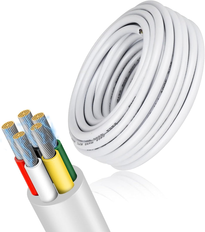 18 Gauge 5 Conductor Electrical Wire, 49.2FT Low Voltage 18/5 Tinned Copper