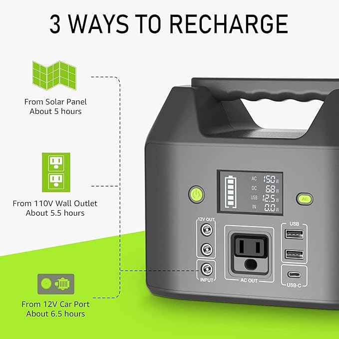 EnginStar Portable Power Station, 150W 155Wh Power Bank