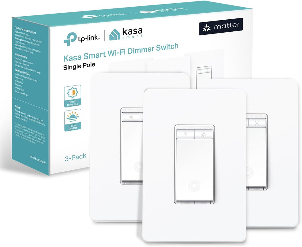 Kasa Smart Kasa Matter Smart Dimmer Switch: Voice Control w/Siri, Alexa &