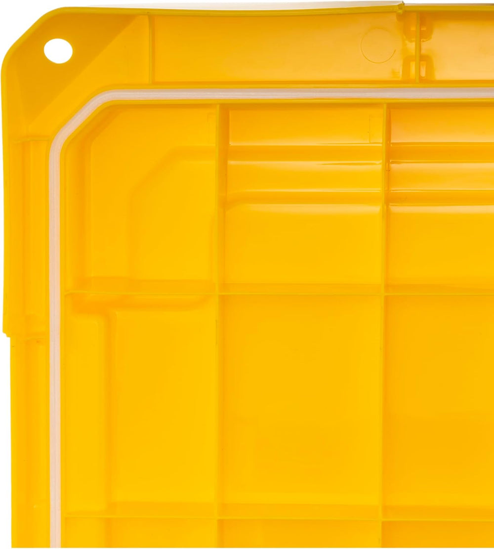 IRIS USA 2-Pack 22 Gal Footlocker Storage Trunk with Wheels, Black/Yellow