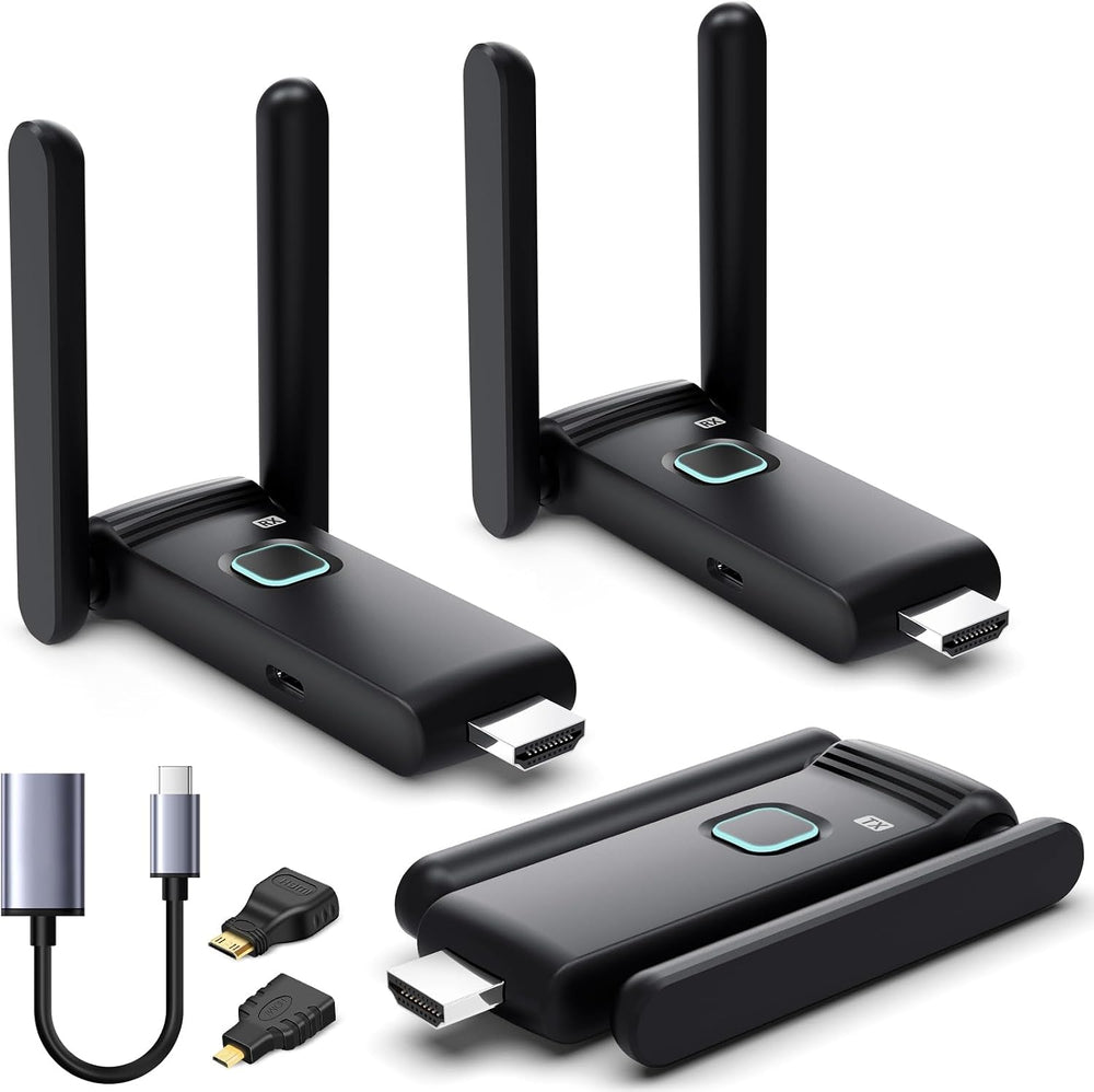 YUYUNLOMN Wireless HDMI 2 Receivers and Transmitter, No Hot, Plug and Play
