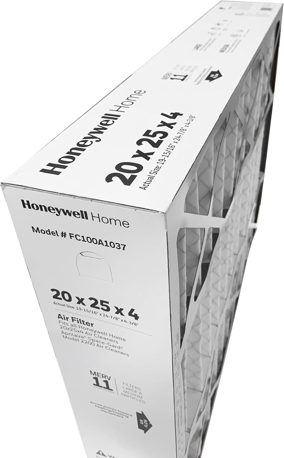 Honeywell FC100A1037-20" x 25" x 4" Pleated Air Filter, MERV 1...