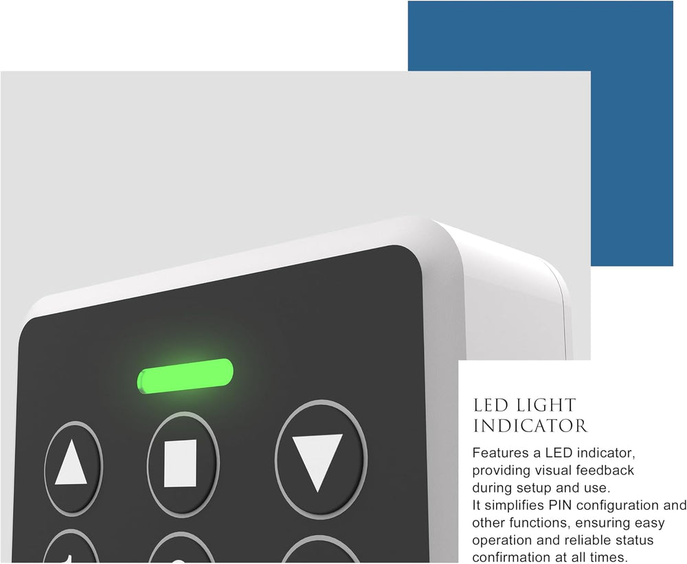 Blütezeit Wireless Keypad with IP54 Waterproof Cover for 433MHz Gate Openers,...