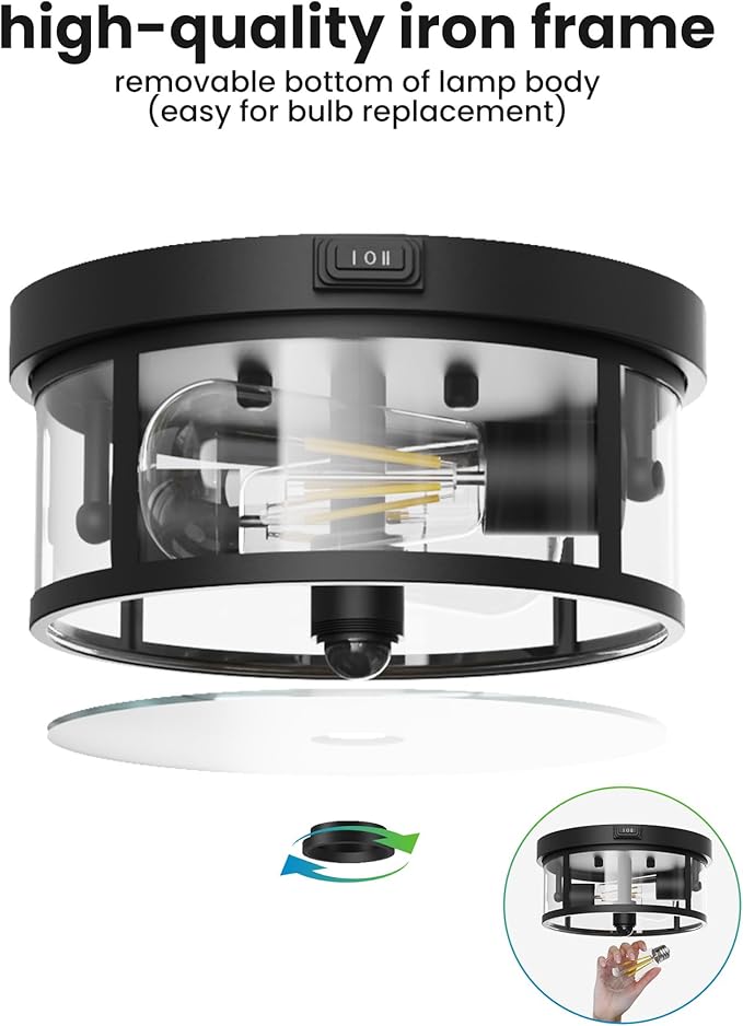 Outdoor Ceiling Light with Motion Sensor 9.3in