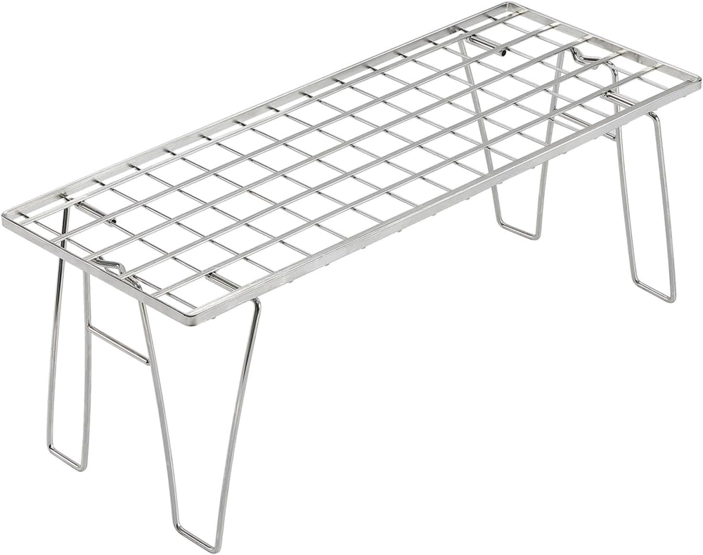 CAMPINGMOON Foldable Mesh Camping Rack Stackable Camp Storage Shelf Fire Pit ...