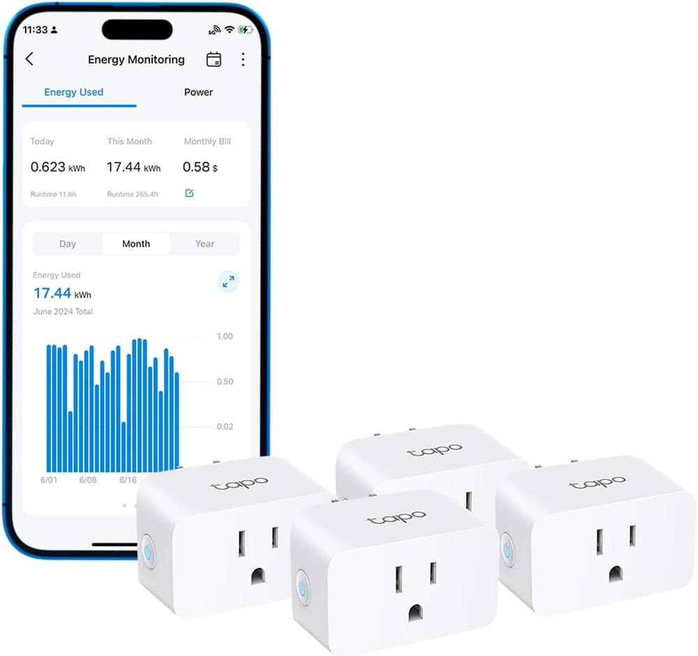 TP-Link  Smart Plug Wi-Fi Mini, Energy Monitoring, Compatible (4-Pack)