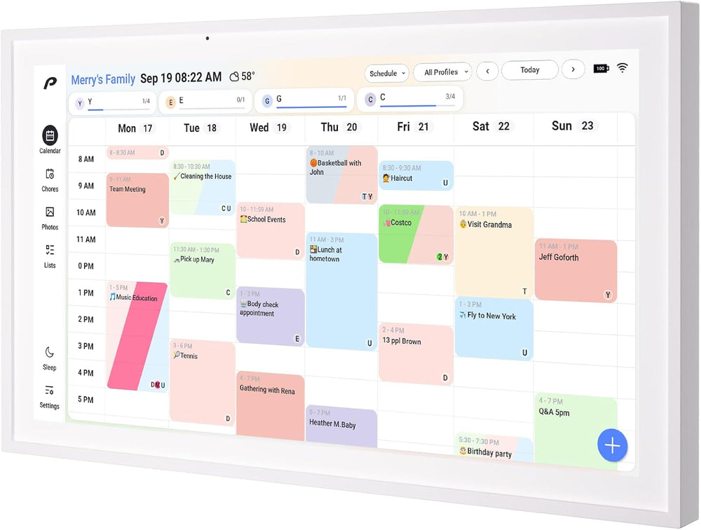 Digital Calendar, 15.6 inch Wall Planner & Chore Chart, Rechargeable Full HD
