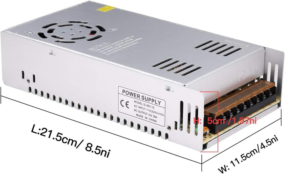 30A 360W 12V DC Power Supply, Universal Regulated Switching AC 110V/220V to D...
