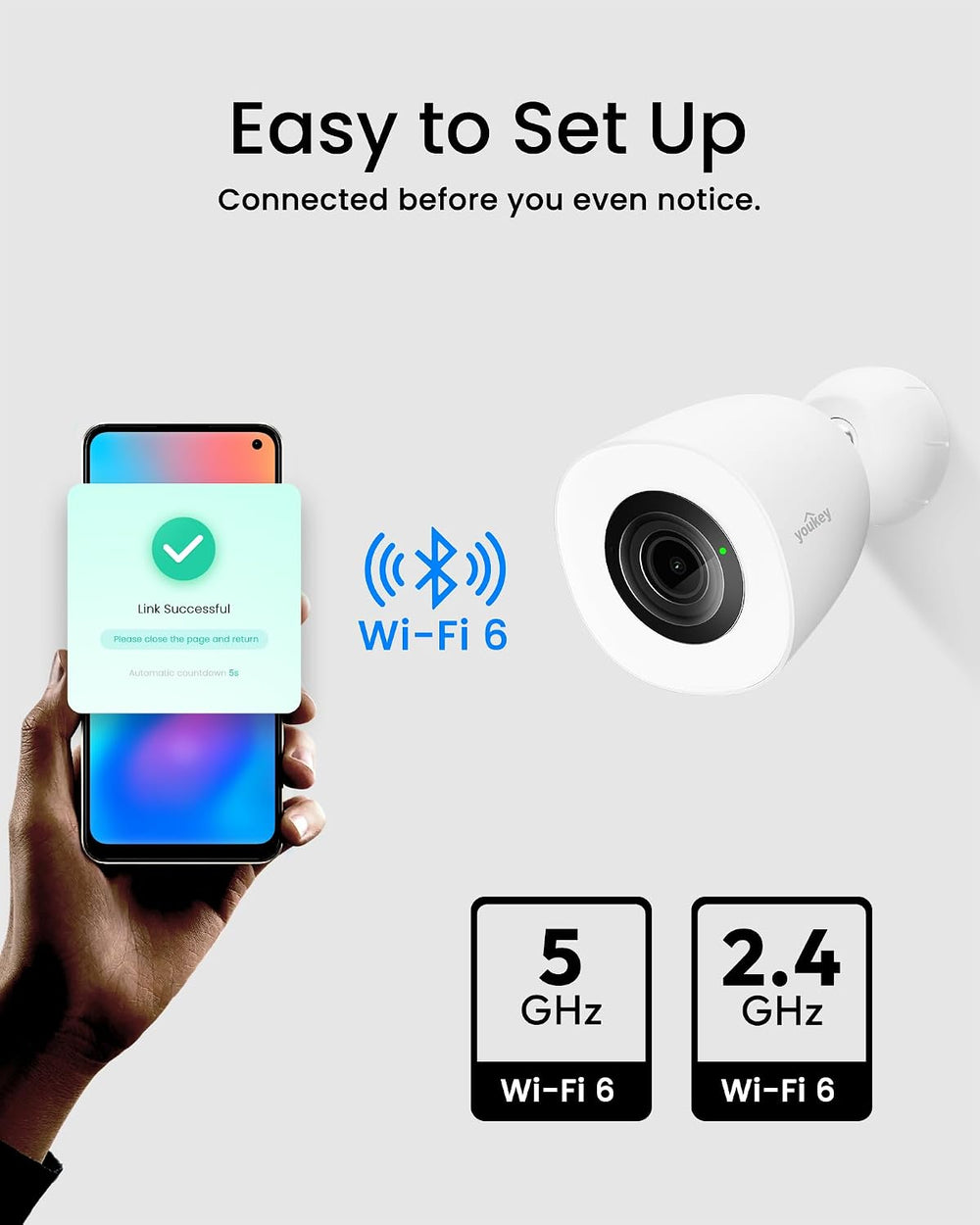youkey 2.5K Outdoor Security Camera, Color24 Daylike Clarity at Night