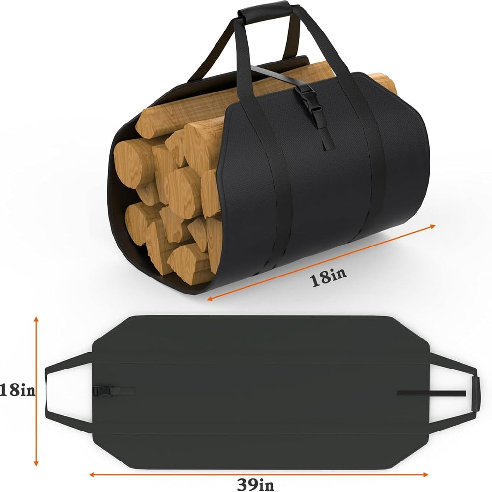 WALMANN Heavy-Duty 6 ft Firewood Rack with Cover & Firewood Carry Bag