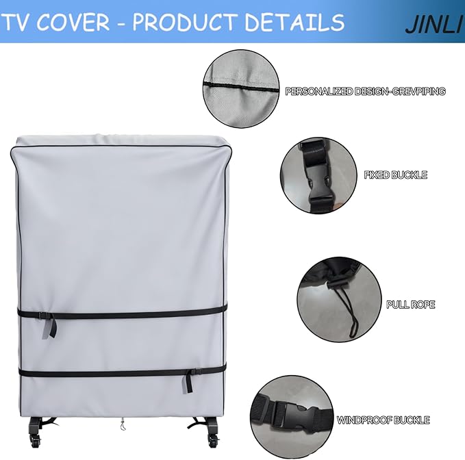 JINLI 45-50 inch outdoor TV trolley cover, courtyard TV cover, Oxford fabric