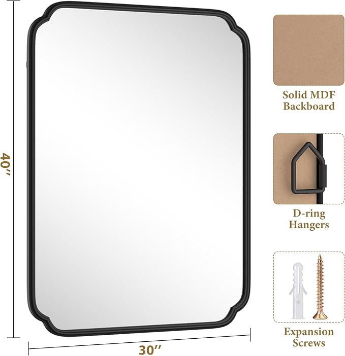 Matte Black Bathroom Vanity Mirror