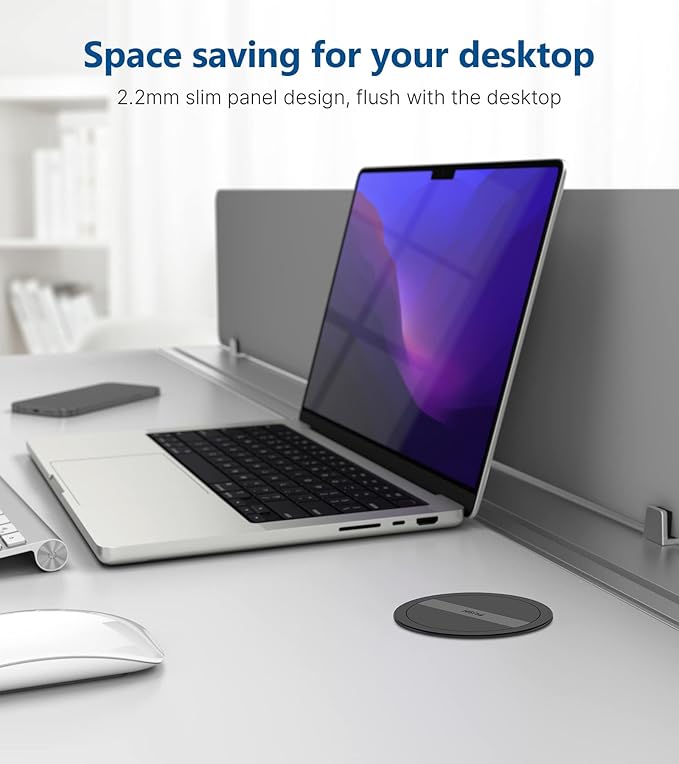 Pop up Outlet for Countertop, PD 20W USB C Fast Charging, 3.15" Desk Gro...