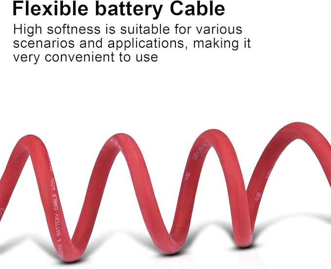 Shirbly 4/0 Gauge Battery Cable, 20FT Red 4/0 AWG Pure Copper Wire Welding Cable
