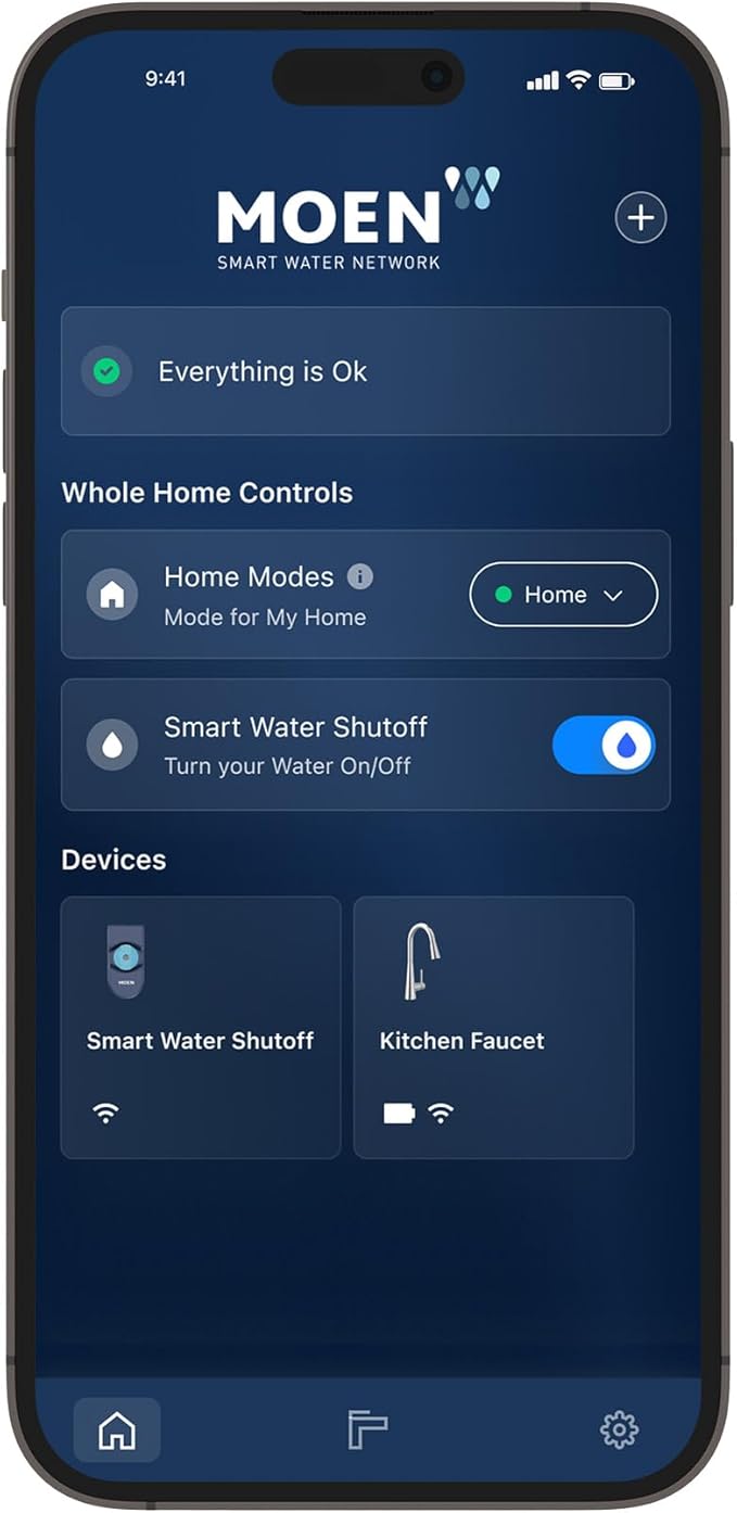 Moen Flo Smart Water Monitor and Automatic Shutoff Sensor, Wi-Fi Connected