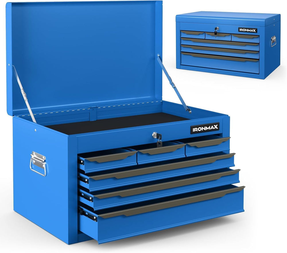 ARNOT Large Metal Tool Box, Tool Box with 6 Drawers & Top Tray, Heavy-Dut...
