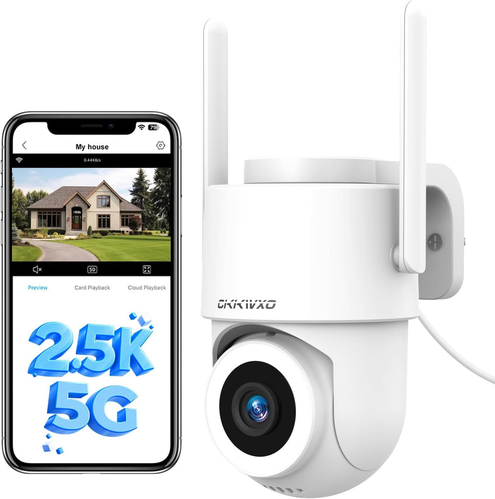 2.5K Outdoor WiFi Security Camera, Plug-in, 360° PTZ Auto Tracking