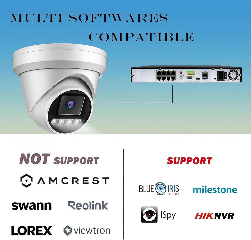 Real HD 8MP 4K PoE IP Full Color Night Vision Security Camera Outdoor, 2.8mm ...