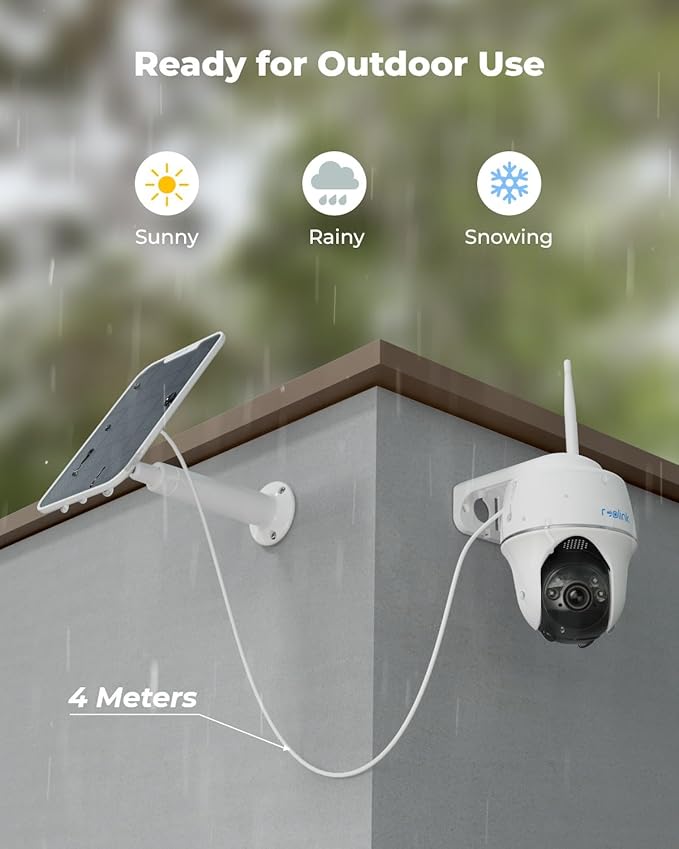 REOLINK Security Cameras Wireless Outdoor, Pan Tilt Solar Powered, 5MP 2K+