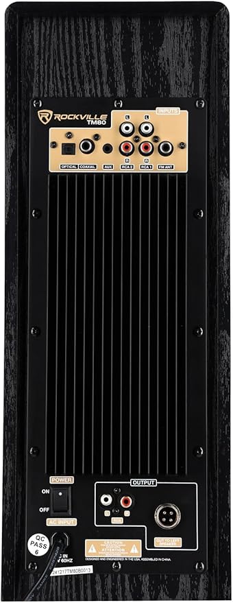 Rockville TM80B Powered Home Theater Tower Speaker System, USB/SD Playback
