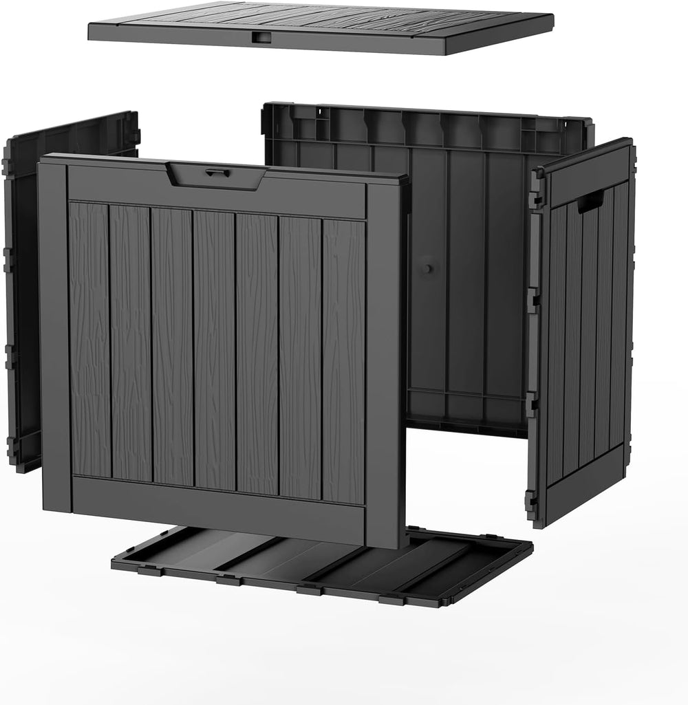ROJIK 40 Gallon Resin Deck Box, Lockable Waterproof Weatherproof Outdoor Stor...