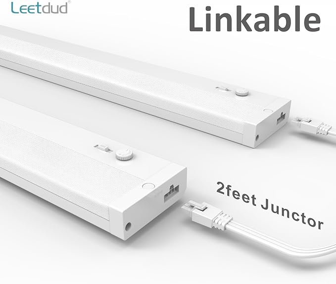Leetdud Under Cabinet Lighting Plug in or Hardwired Built-in Dimmer, 40 Inch 20W