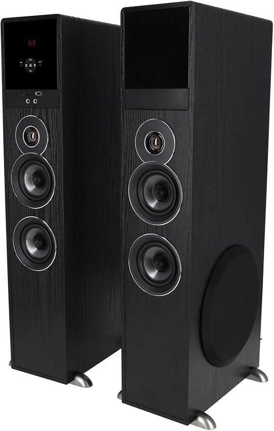 Rockville TM80B Powered Home Theater Tower Speaker System, USB/SD Playback
