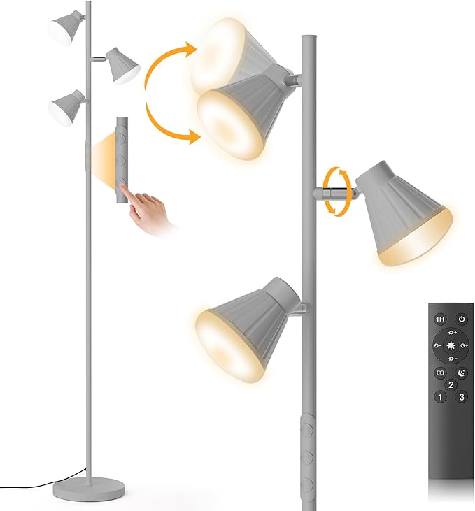 SIBRILLE 36W LED Tree Floor Lamp, Dimmable Tall Standing Lamp