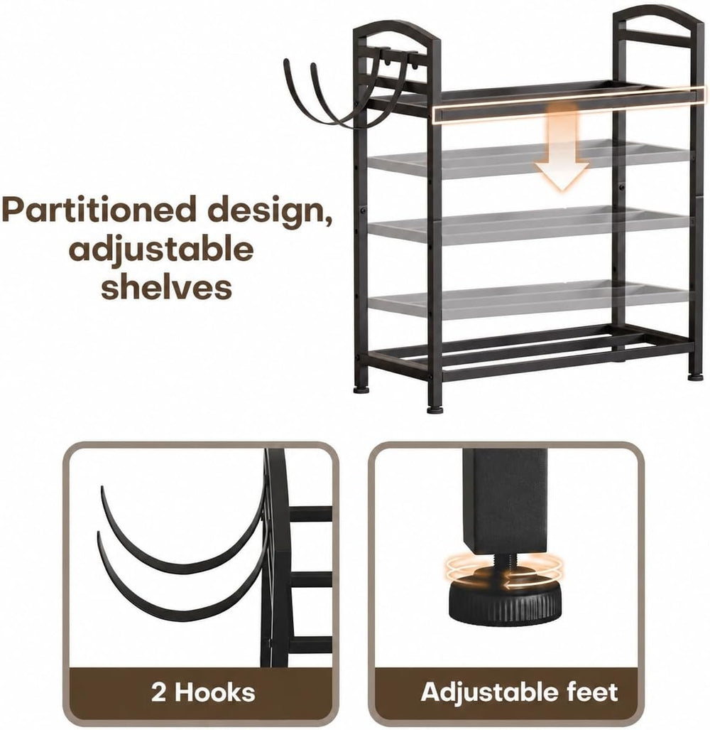 Homde Sturdy Firewood Rack Indoor: 23.8" Metal Fire Wood Storage Racks
