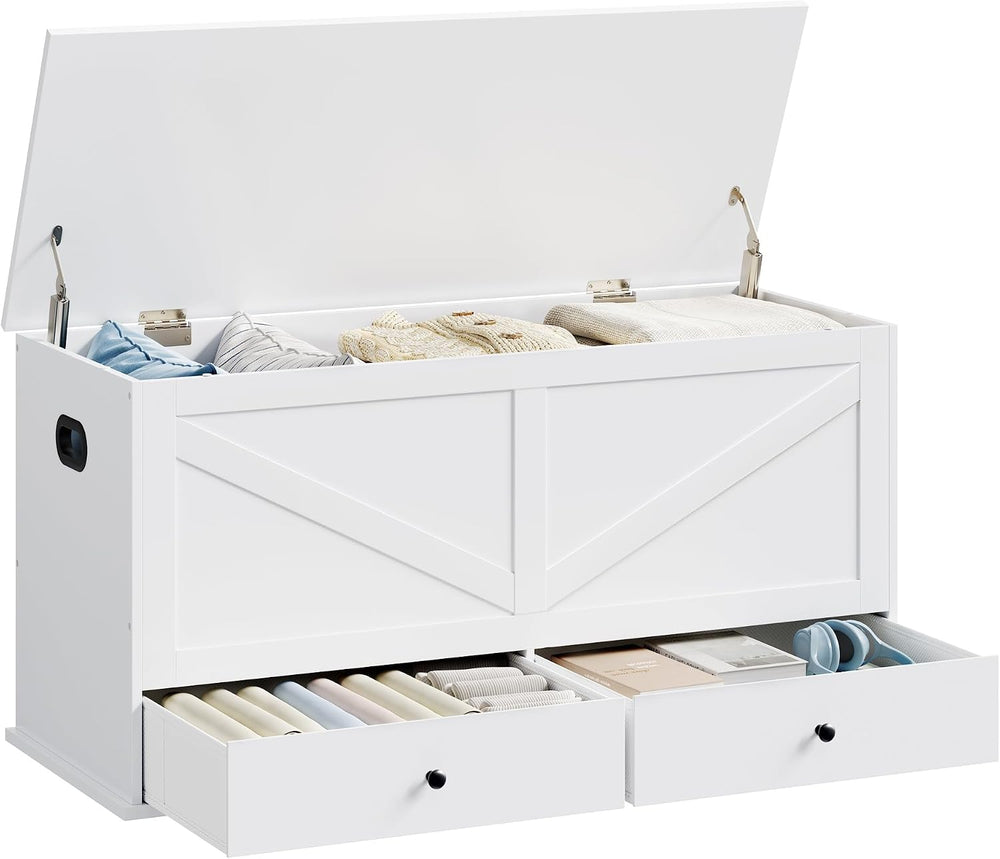 VASAGLE Storage Chest with 2 Fabric Drawers, 15.7 x 39.4 x 19.9 Inches