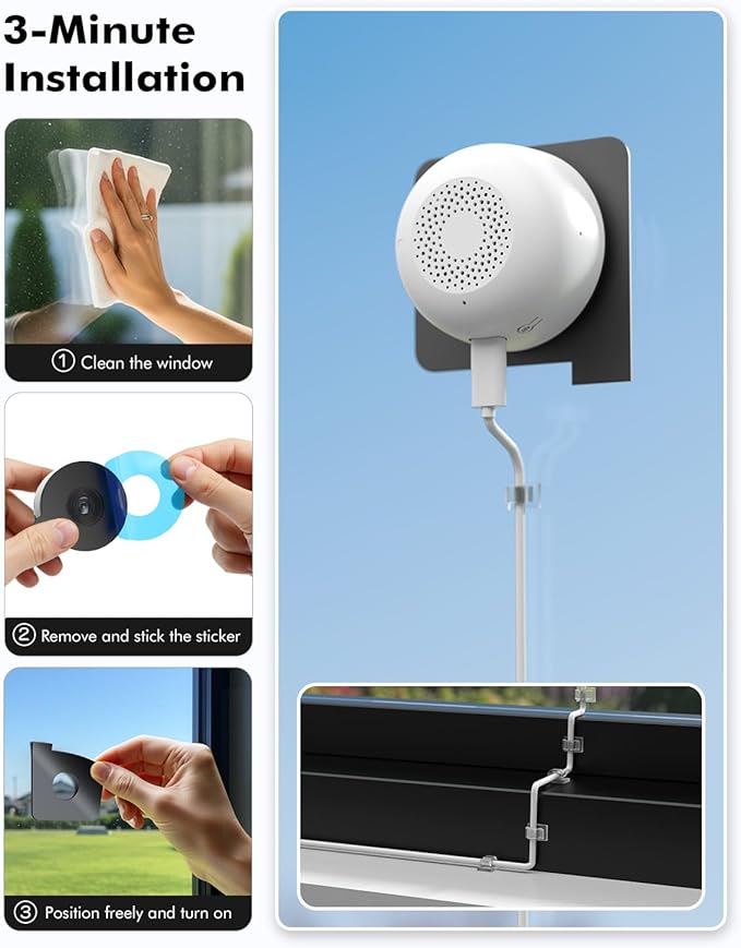 YesPano 3MP 2K Window Camera, 5G & 2.4GHz WiFi Indoor Camera (2 Pack)