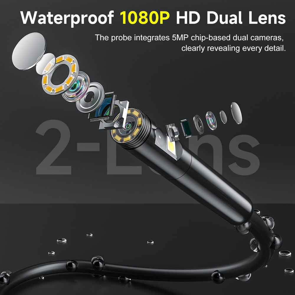 Two-Way Articulating Borescope with Light, 3.9mm Articulating Probe Industria...