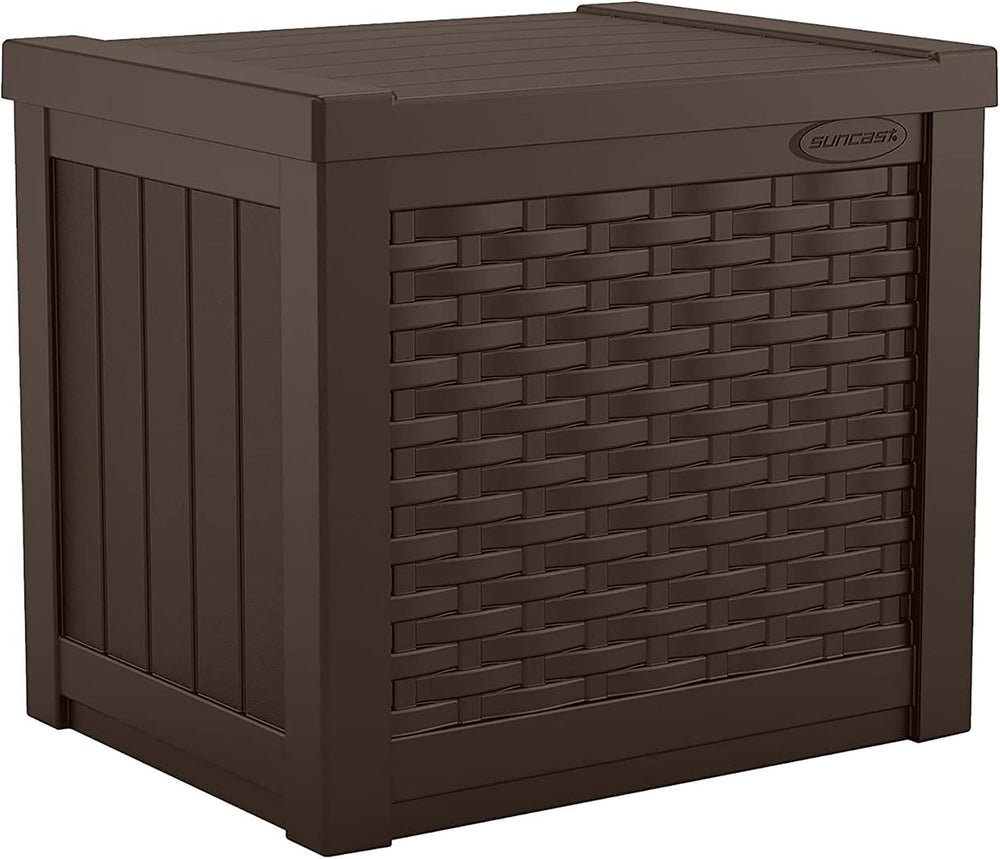Suncast 2 Pack 22-Gallon Small Deck Box - Lightweight Resin Storage Container...