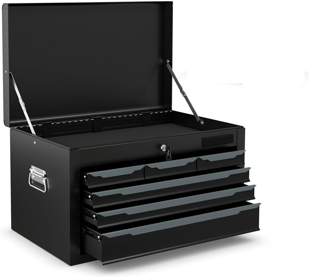 Goplus Tool Box, 24” 6-Drawers Steel Tool Chest w/Top Tool Tray,Automatic Loc...
