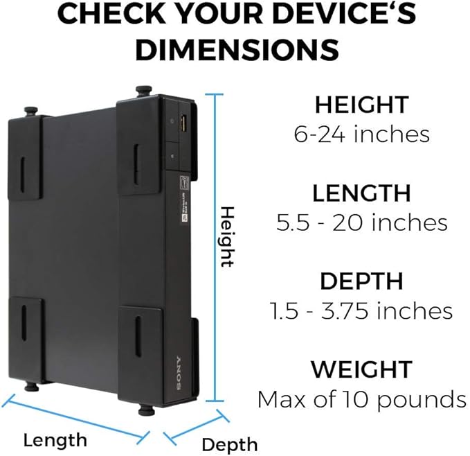 HumanCentric Adjustable Device Wall Mount, Cable Box and Modem Bracket