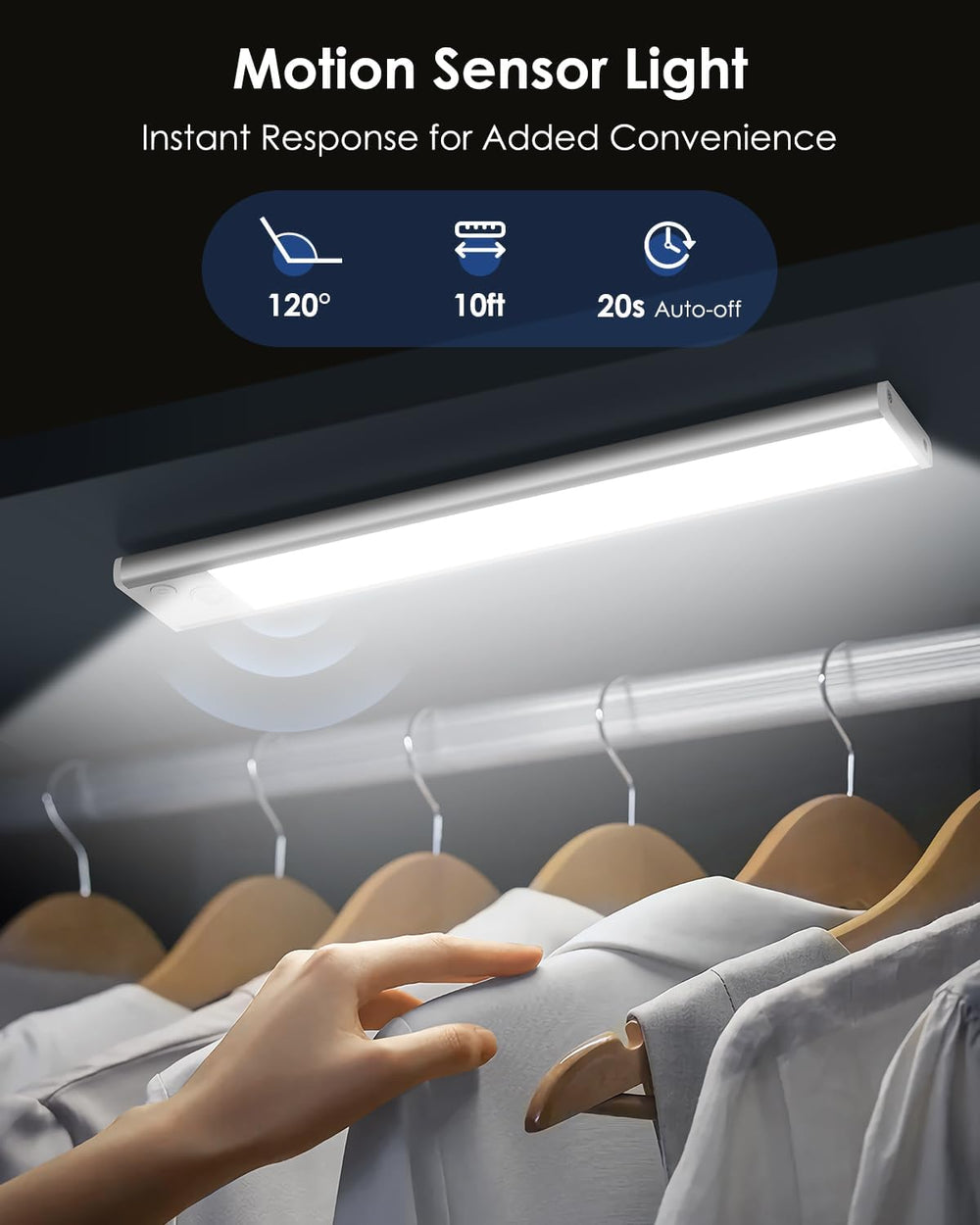 VerRon 5-Pack Under Cabinet Lighting, Upgraded 2200mAh Rechargeable Under Cab...