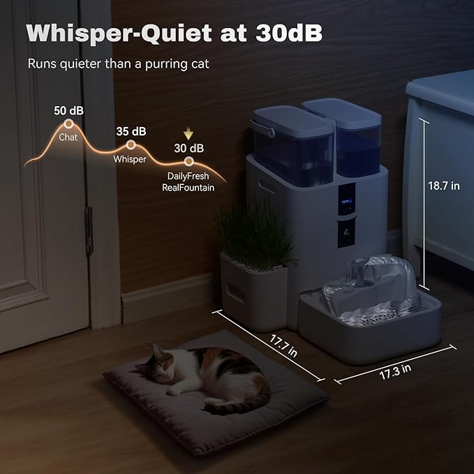 Automatic Cat Water Fountain 10L/338oz Self Filling and Cleaning, Pet Water