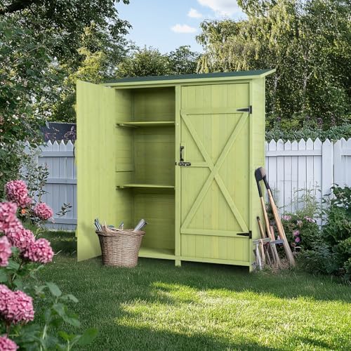VINGLI Upgraded Outdoor Wooden Storage Shed, Extra Large Garden Shed Outside ...