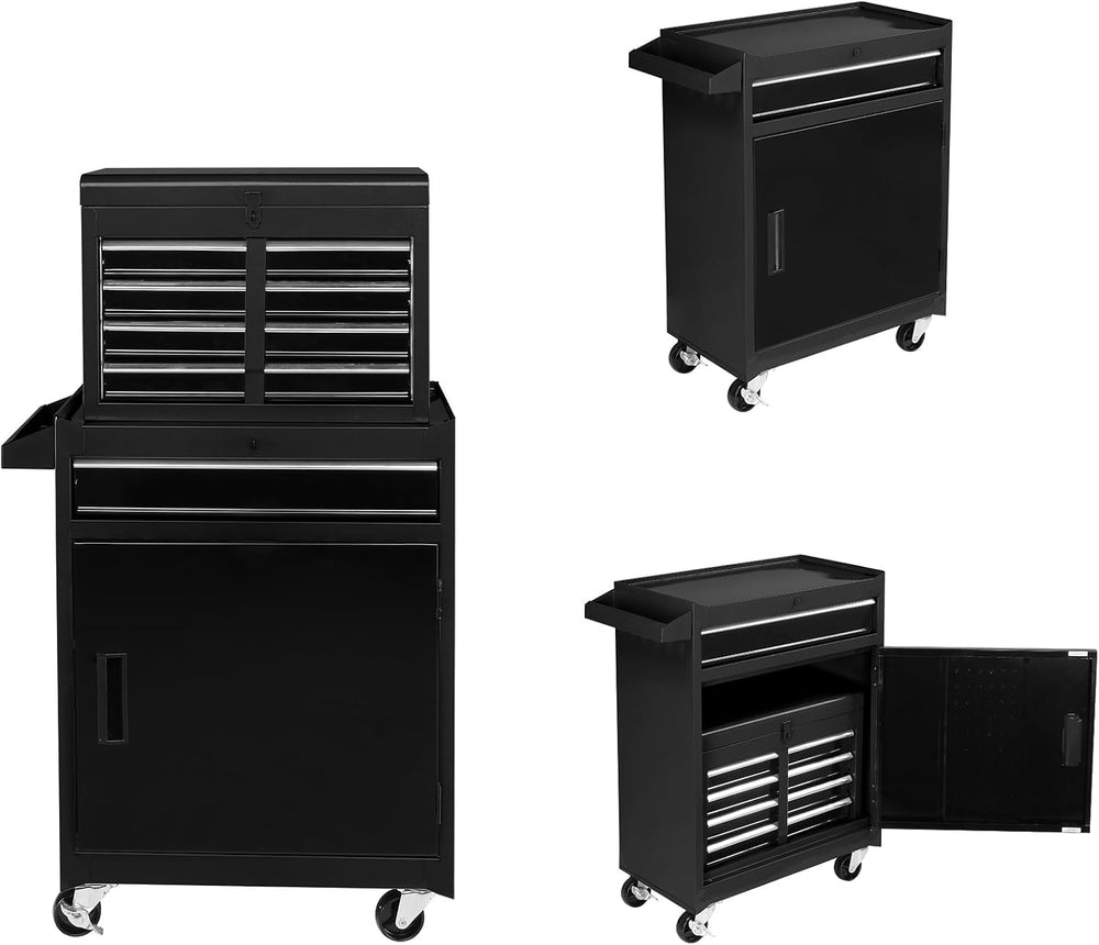TUFFIOM 5-Drawer Rolling Tool Chest, Tool Storage Cabinet w/Drawers, Lockable...