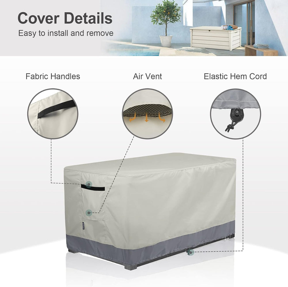 Patio Deck Box Cover Waterproof, 52L x 28W x 26H inch