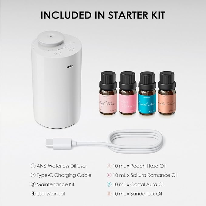 Airversa Waterless Essential Oil Diffuser Starter Kit