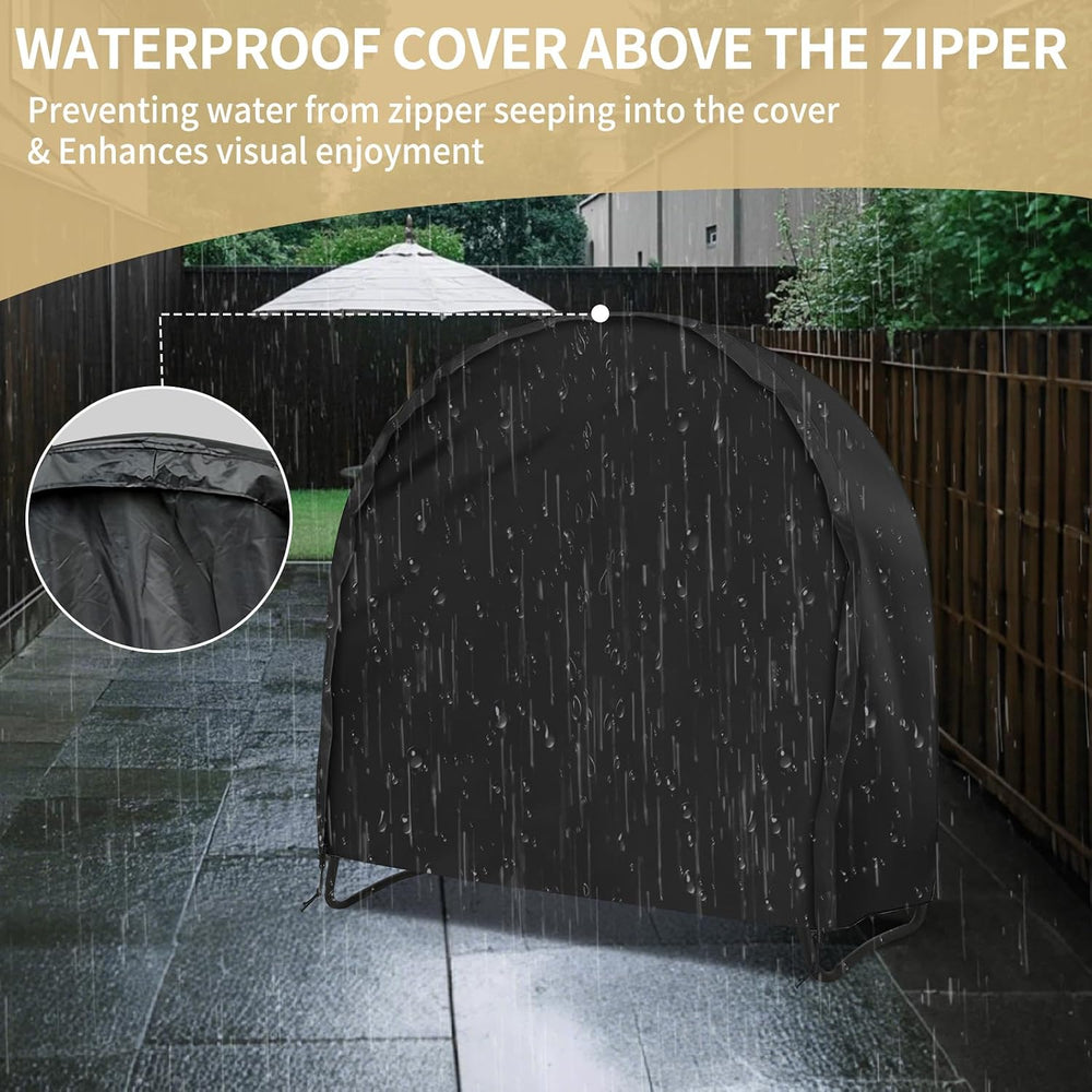 AKEfit 40 Inch Firewood Log Hoop Cover, Heavy Duty 600D Oxford Outdoor Waterp...