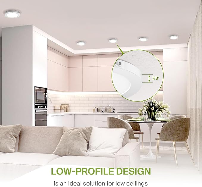 ASD LED 12" Round Flush Mount Ceiling Light Fixture, Low Profile Surface...