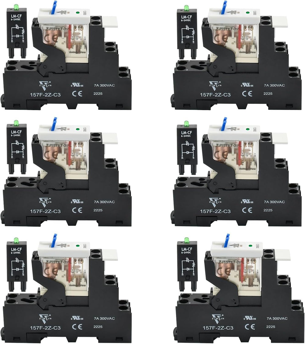 UL Listed 6 Pcs 8-Amp Electromagnetic Relay 24V DC Relay DPDT 2NO 2NC 8Pin