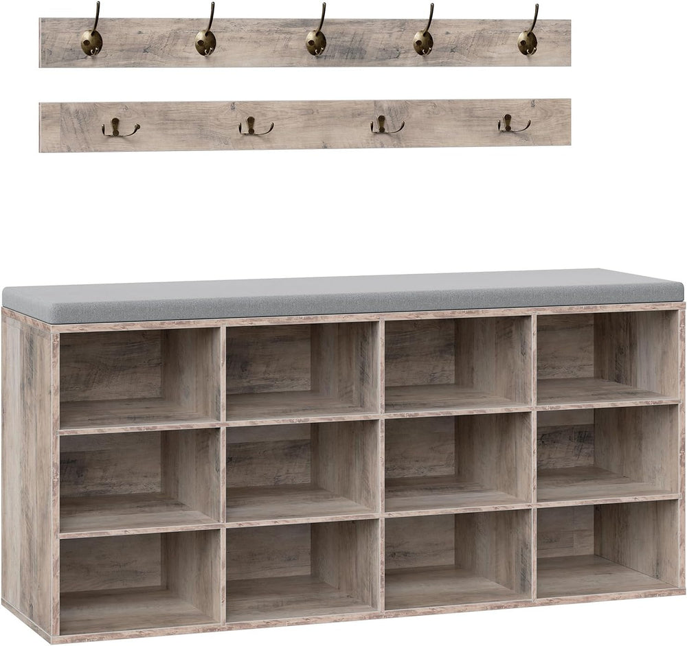 HOOBRO Shoe Storage Bench with Cushion, 39.4" L Entryway Bench